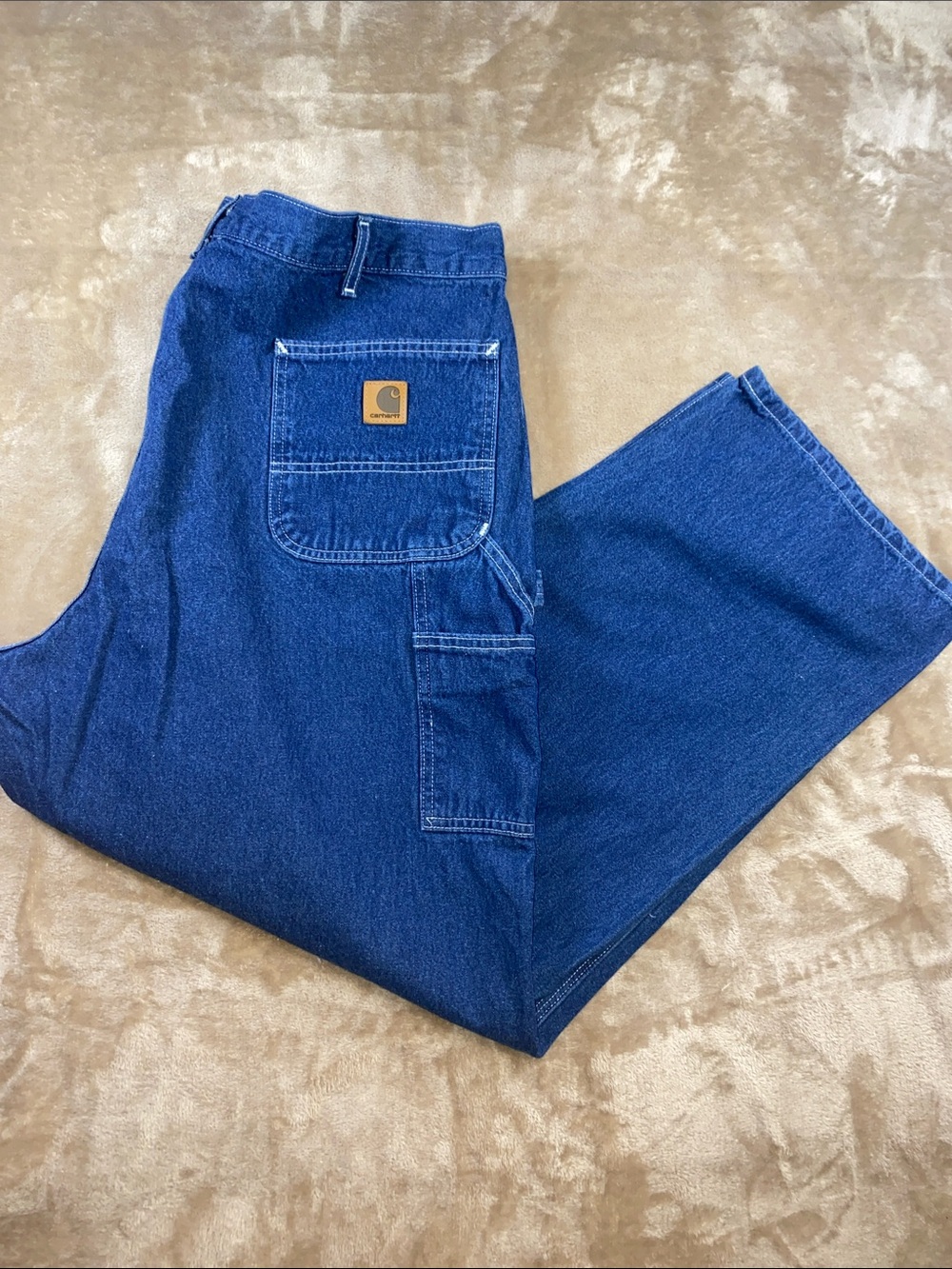 Carhartt Men's Dark Blue Relaxed Carpenter Jeans